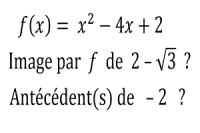 Fonction, image et antécédents
